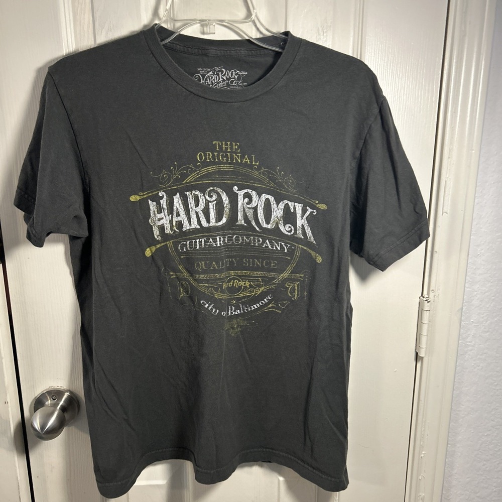 Hard Rock Cafe‎ Guitar Company Baltimore Graphic T-shirt Gray Men's Size Medium